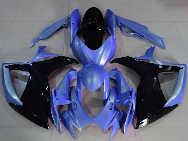 Suzuki GSXR 600 / GSXR 750 Motorrad Verkleidung 2006-2007 - Hellblau Glanzendes Schwarz