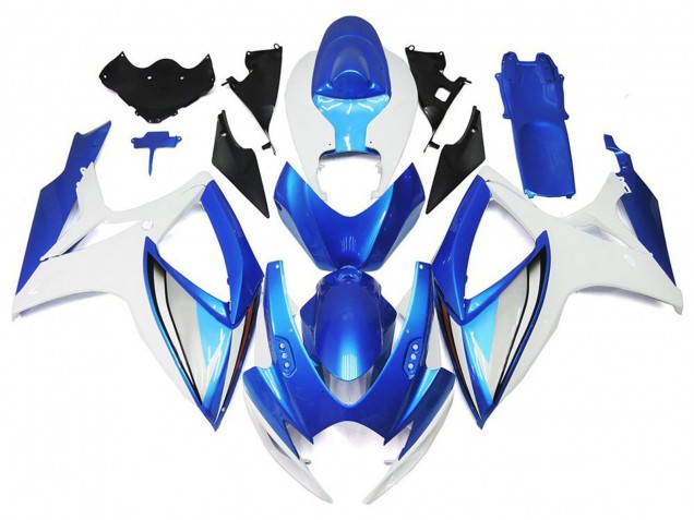 Suzuki GSXR 600 / GSXR 750 Motorrad Verkleidung 2006-2007 - Weiss Blau OEM Stil