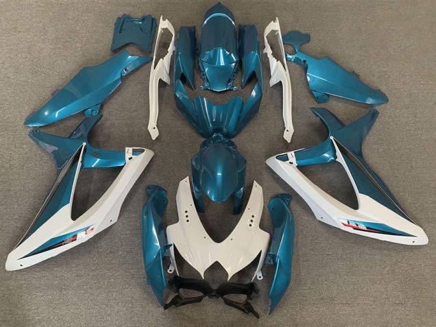 Suzuki GSXR 600 / GSXR 750 Motorrad Verkleidung 2008-2010 - Weiss Hellblau OEM Stil