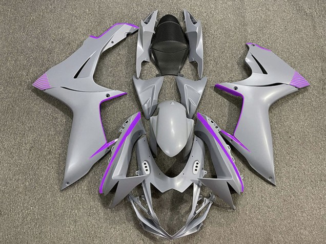Suzuki GSXR 600 / GSXR 750 Motorrad Verkleidung 2011-2024 - Matt Nardo Grau Lila Accents