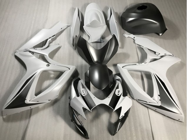 Suzuki GSXR 600 / GSXR 750 Motorrad Verkleidung 2006-2007 - Weiss Grau Matt Schwarz
