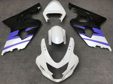 Suzuki GSXR 600 / GSXR 750 Motorrad Verkleidung 2004-2005 - Weiss Blau Matt Schwarz