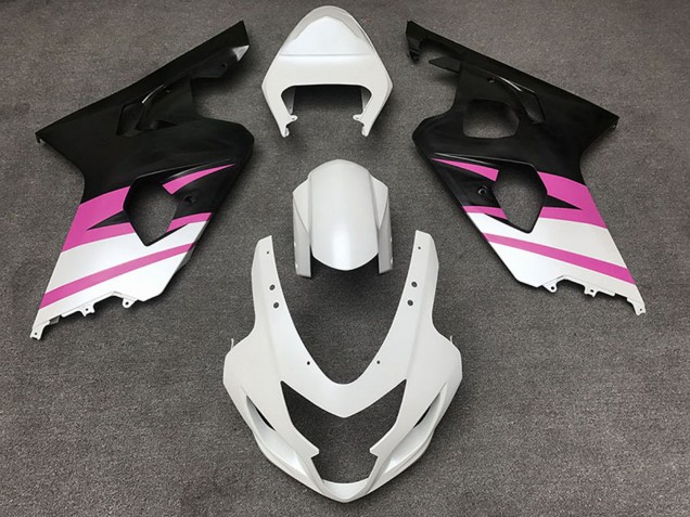 Suzuki GSXR 600 / GSXR 750 Motorrad Verkleidung 2004-2005 - Weiss Rosa Matt Schwarz