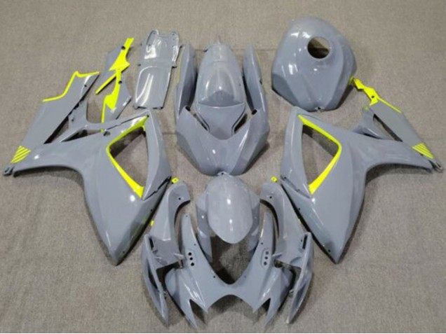Suzuki GSXR 600 / GSXR 750 Motorrad Verkleidung 2006-2007 - Nardo Grau Hohe Sichtbarkeit Gelb