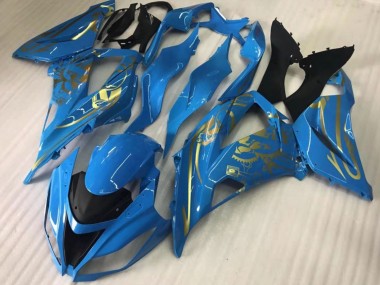 Kawasaki ZX10R Motorrad Verkleidung 2016-2020 - Blau Gold