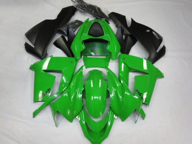 Kawasaki ZX10R Motorrad Verkleidung 2004-2005 - Glanzendes Grun Schwarz