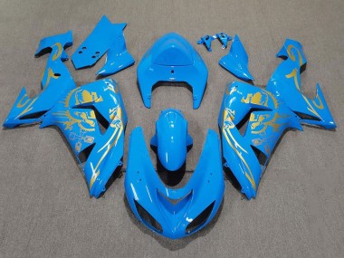 Kawasaki ZX10R Motorrad Verkleidung 2006-2007 - Hellblau Gold