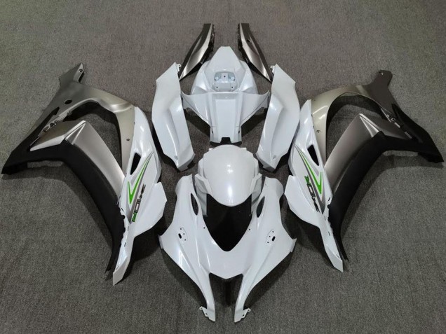 Kawasaki ZX10R Motorrad Verkleidung 2016-2020 - Perl Weiss Silber