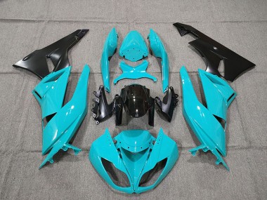 Kawasaki ZX6R Motorrad Verkleidung Kit 2009-2012 - Blau Glanzendes Schwarz