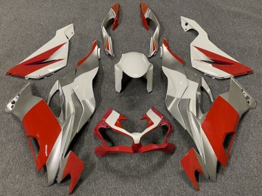 Kawasaki ZX6R Motorrad Verkleidung 2019-2022 - Weiss Silber Rot