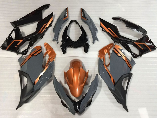 Kawasaki Ninja 400 Motorrad Verkleidung 2018-2024 - Orange Nardo Grau Glanzendes Schwarz