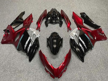 Kawasaki Ninja 400 Motorrad Verkleidung 2018-2024 - Rot Glanzendes Schwarz