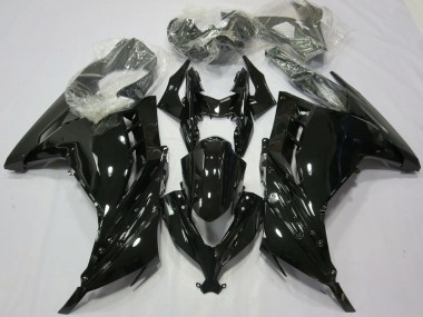 Kawasaki Ninja 300 Motorrad Verkleidung 2013-2017 - Glanzendes Schwarz