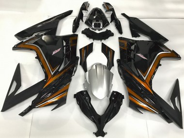 Kawasaki Ninja 300 Motorrad Verkleidung 2013-2017 - Glanzendes Schwarz Orange