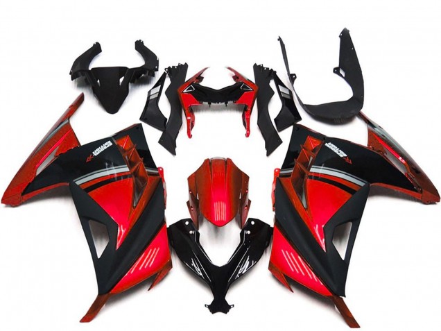 Kawasaki Ninja 300 Motorrad Verkleidung 2013-2017 - Rot Schwarz