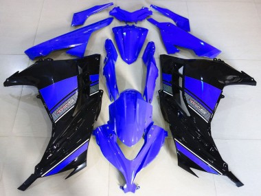 Kawasaki Ninja 300 Motorrad Verkleidung 2013-2017 - Blau Schwarz