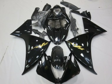 Yamaha R1 Motorrad Verkleidung 2009-2011 - Glanzendes Schwarz Gold Aufkleber