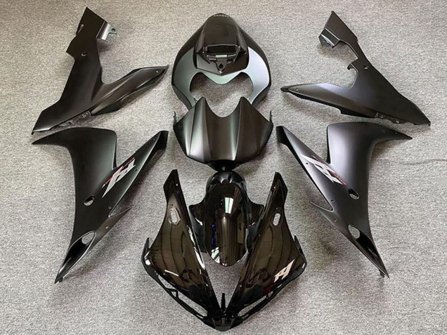 Yamaha R1 Motorrad Verkleidung 2004-2006 - Glanzendes Schwarz Matt Schwarz