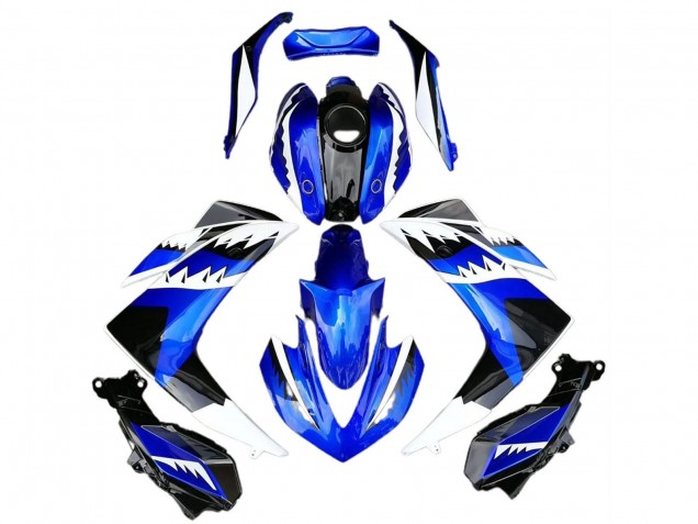 Yamaha R3 Motorrad Verkleidung 2015-2018 - Blau Weiss Schwarz Hai