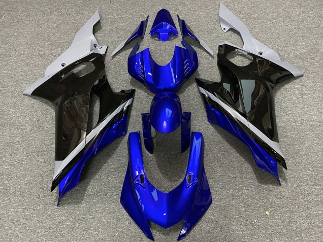 Yamaha R6 Motorrad Verkleidung 2017-2025 - Grau Blau Glanzendes Schwarz