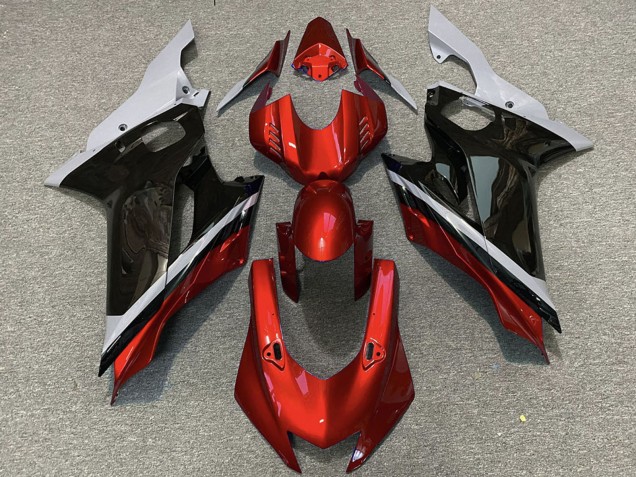 Yamaha R6 Motorrad Verkleidung 2017-2023 - Grau Rot Glanzendes Schwarz