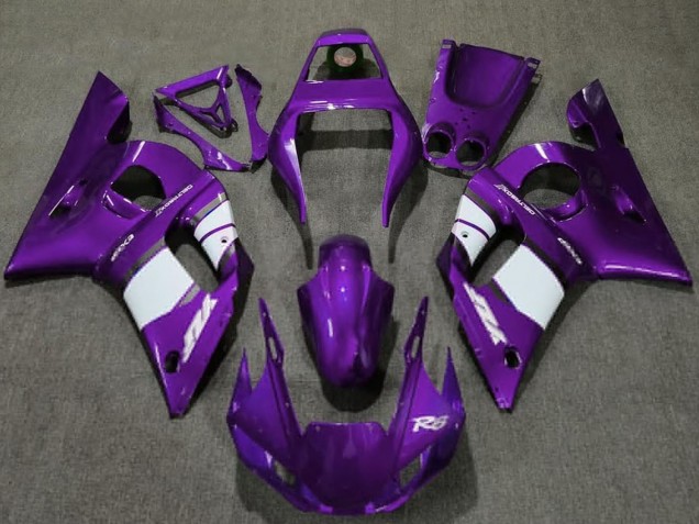 Yamaha R6 Motorrad Verkleidung 1998-2002 - Dunkel Lila Weiss