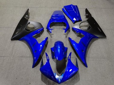 Yamaha R6 Motorrad Verkleidung 2005 - Blau Matt Schwarz