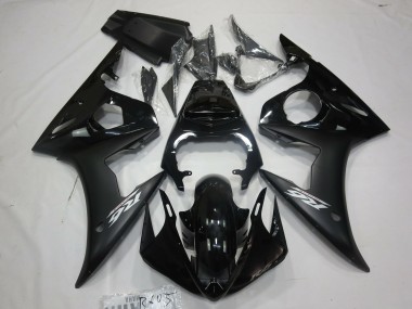 Yamaha R6 Motorrad Verkleidung 2005 - Glanzendes Schwarz Matt Schwarz Weiss