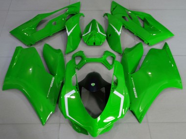 Ducati 1199 Motorrad Verkleidung 2011-2014 - Glanzendes Grun Weiss