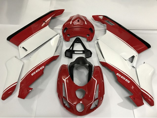 Ducati 999 Motorrad Verkleidung 2003-2004 - Weiss Rot Schwarz