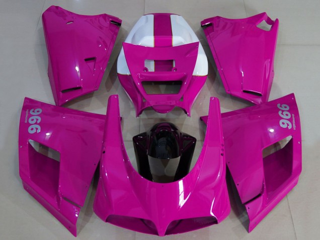 Ducati 996 Motorrad Verkleidung 1993-2005 - Glanzendes Rosa Weiss Schwarz
