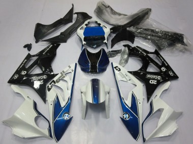 BMW S1000RR Motorrad Verkleidung 2017-2018 - Weiss Blau Glanzendes Schwarz