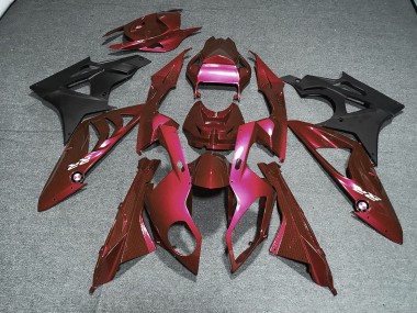 BMW S1000RR Motorrad Verkleidung Kit 2009-2014 - Rot Matt Schwarz