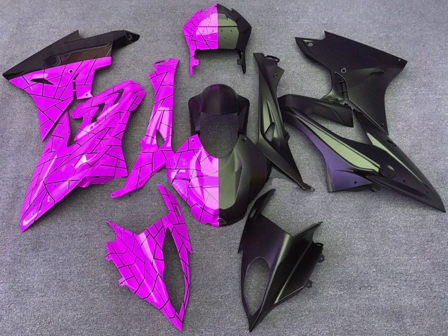 BMW S1000RR Motorrad Verkleidung 2015-2016 - Rosa Matt Schwarz Geteiltes