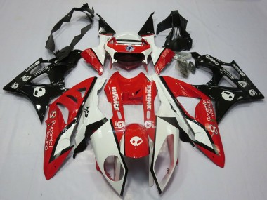 BMW S1000RR Motorrad Verkleidung 2009-2014 - Weiss Rot Glanzendes Schwarz