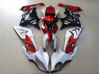 BMW S1000RR Motorrad Verkleidung 2009-2014 - Weiss Rot Glanzendes Schwarz