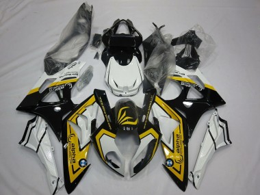 BMW S1000RR Motorrad Verkleidung 2009-2014 - Weiss Gelb Glanzendes Schwarz