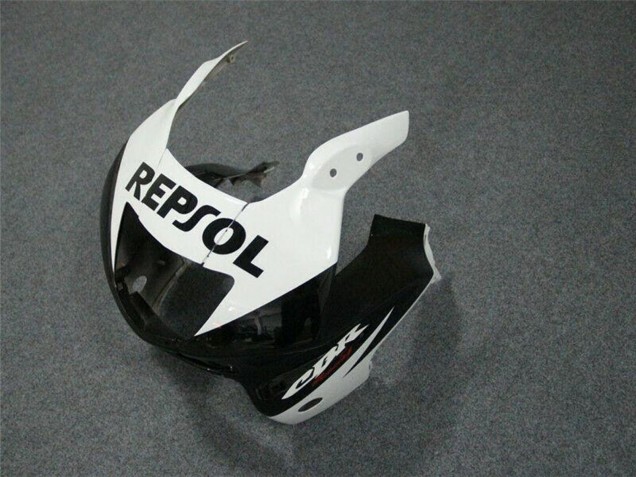 Honda CBR600 F3 Motorrad Verkleidung 1997-1998 - Weiss Glanzendes Schwarz Repsol