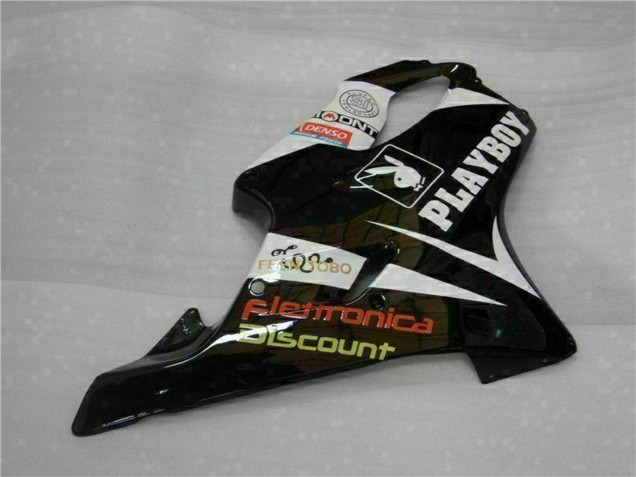 Honda CBR600 F4i Motorrad Verkleidung 2001-2003 - Weiss Gelb Glanzendes Schwarz Playboy