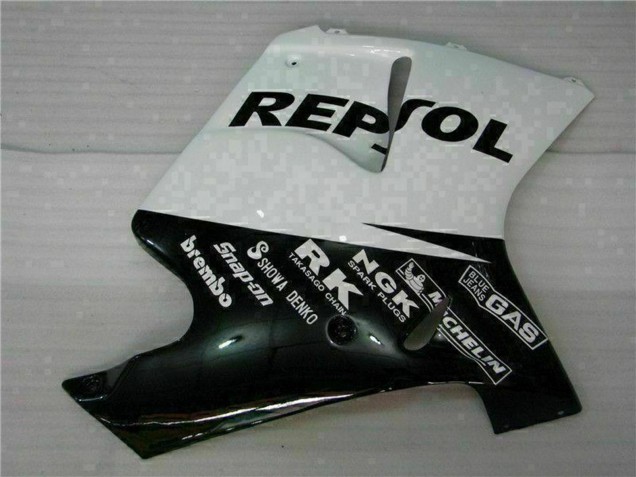 Honda CBR1100XX Blackbird Motorrad Verkleidung 1996-2007 - Weiss Glanzendes Schwarz Repsol