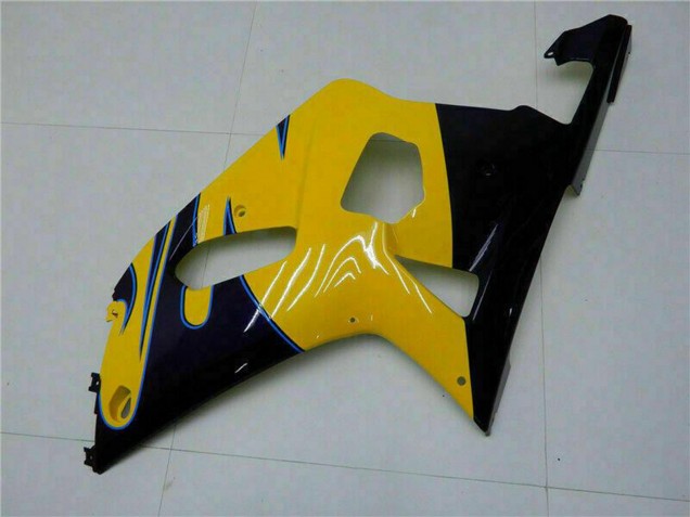 Suzuki GSXR 600/750 Motorrad Verkleidung 2001-2003 - Gelb Dunkel Blau Glanzendes Schwarz