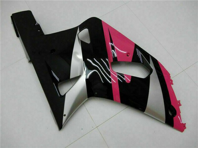 Suzuki GSXR 600/750 Motorrad Verkleidung 2001-2003 - Rosa Silber Glanzendes Schwarz