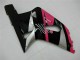Suzuki GSXR 600/750 Motorrad Verkleidung 2001-2003 - Rosa Silber Glanzendes Schwarz