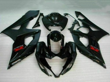 Suzuki GSXR 1000 Motorrad Verkleidung 2005-2006 - Glanzendes Schwarz Matt Schwarz Rot