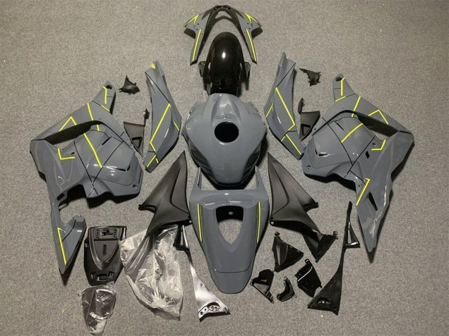 Honda CBR600RR Motorrad Verkleidung 2009-2012 - Dunkel Nardo Grau Gelb