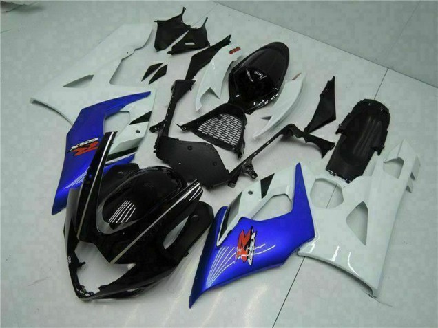 Suzuki GSXR 1000 Motorrad Verkleidung 2005-2006 - Weiss Blau Glanzendes Schwarz