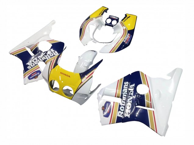 Honda CBR400RR NC23 Motorrad Verkleidung 1987-1989 - Weiss Gelb Blau Rothmans