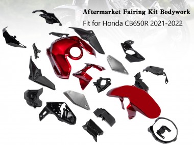 Honda CB650R Motorrad Verkleidung 2019-2022 - Schwarz Rot