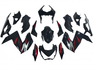 Kawasaki Z250/Z300 Motorrad Verkleidung 2015-2016 - Glanzendes Schwarz Rot Silber