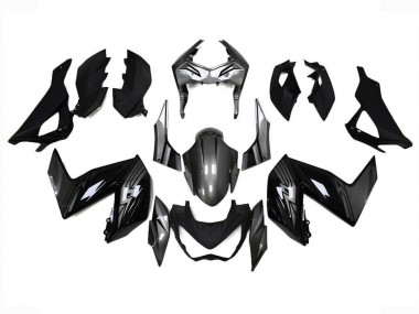 Kawasaki Z250/Z300 Motorrad Verkleidung 2015-2016 - Glanzendes Schwarz Grau